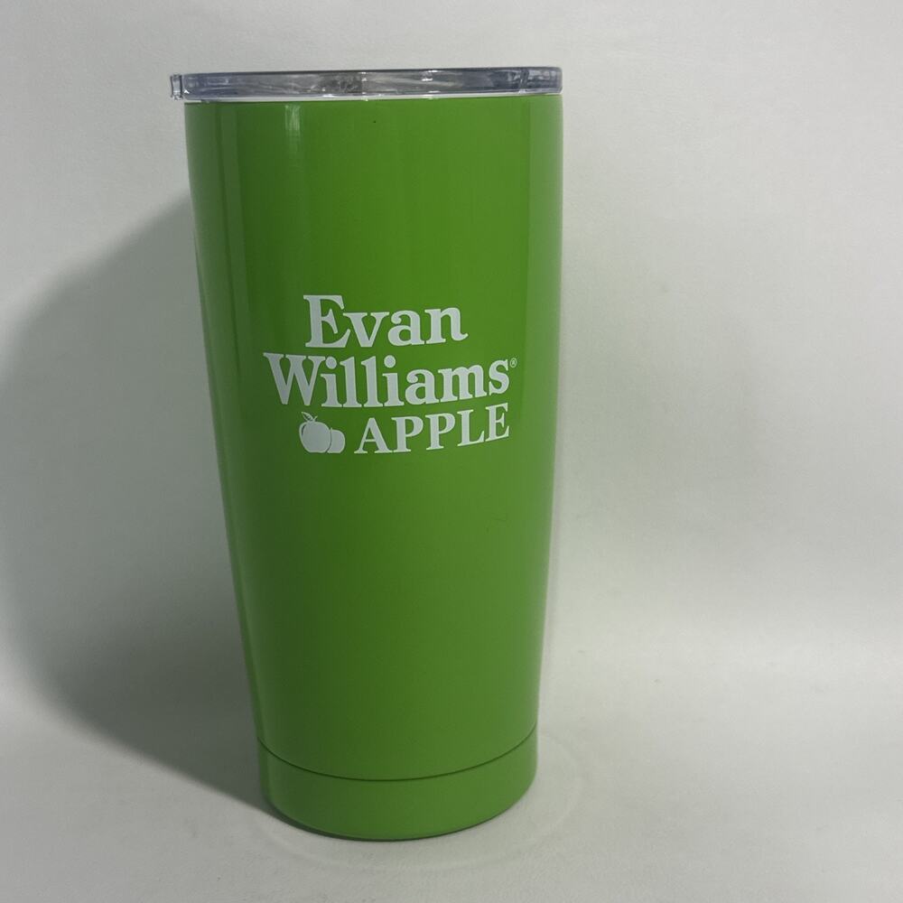 Evan Williams Apple Bourbon Collectible Tumbler Stainless Steel Green Travel Mug